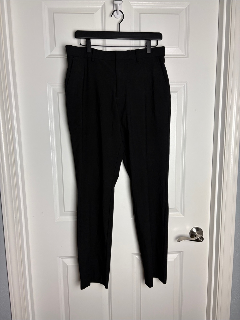 Classic Men's Black Dress Pants slim Tailored Fit